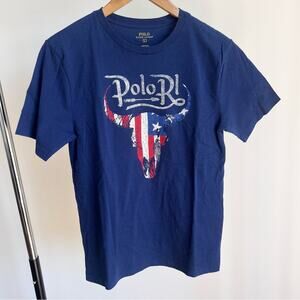 Polo Ralph Lauren USA Longhorn shirt Boys sz Large America Red White & Blue RL
